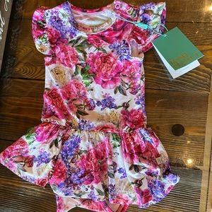 Posh Peanut, 6-12 months, floral skirt bodysuit